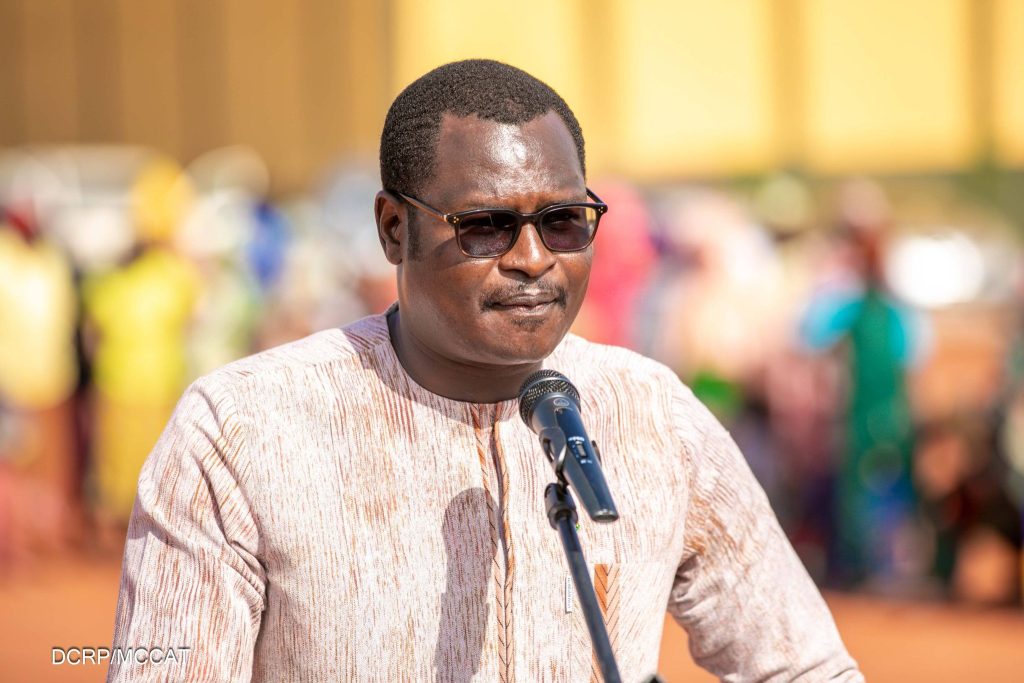 Le Ministre de la Communication, de la Culture, des Arts et du Tourisme, Monsieur Pingdwendé Gilbert Ouédraogo, s'adressant aux membres des Corps constitués de la région du Guiriko
